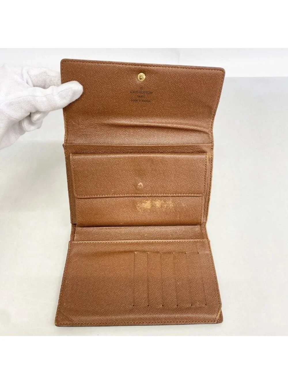 Louis Vuitton Trifold Wallet Monogram Porte Tresor Loue Tuy Papier Brown